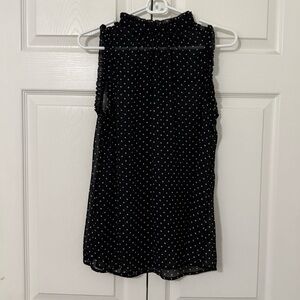 Black Sheer Polka Dot Sleeveless Top